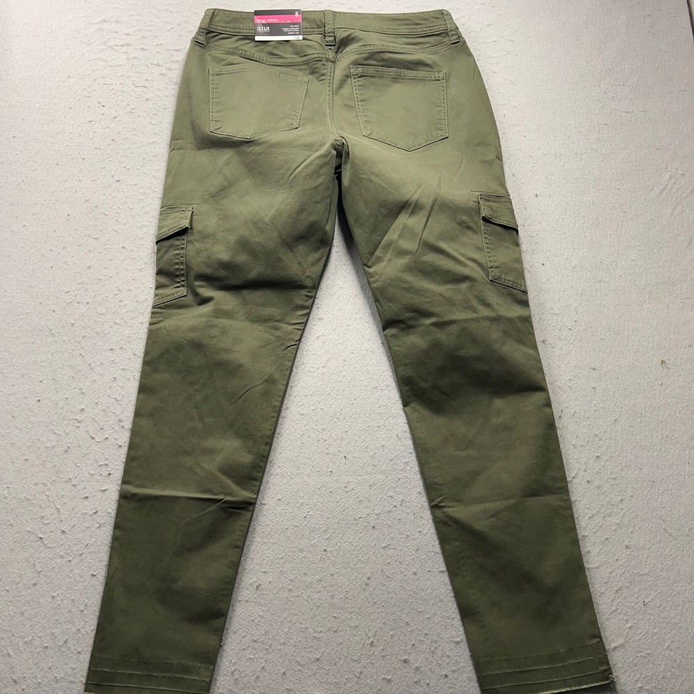 a.n.a Womens Cargo Skinny Pants Size 8 Oregano Green Mid Rise Soft Stretch NWT - Picture 6 of 8